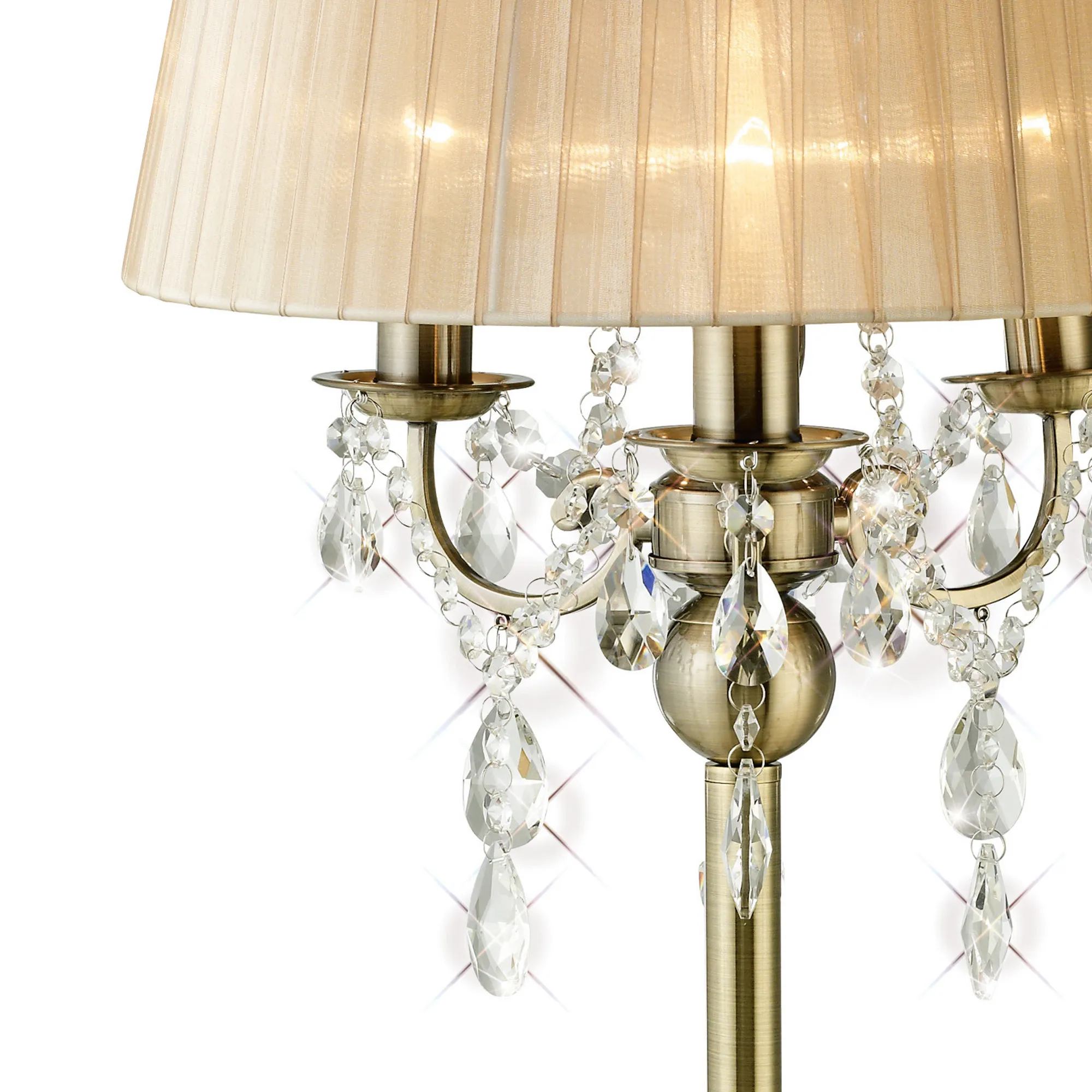 Olivia Crystal 61cm 3 Light Table Lamp IL30065/SB  Diyas Olivia Antique Brass-Soft Bronze